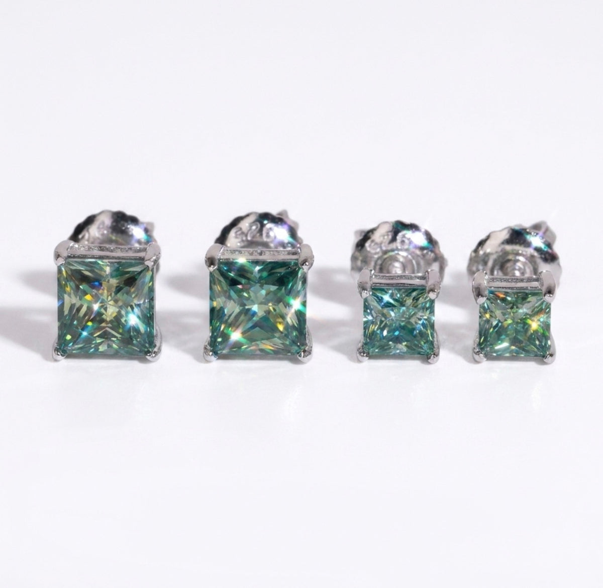 Iceisland™ Square Princess Cut VVS Lab Diamond Stud Earrings – 14K Gold