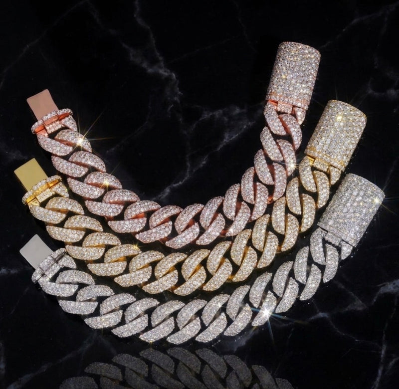 Iceisland™ 20mm Solid Miami Cuban Link VVS Lab Diamond Bracelet – 14K Gold