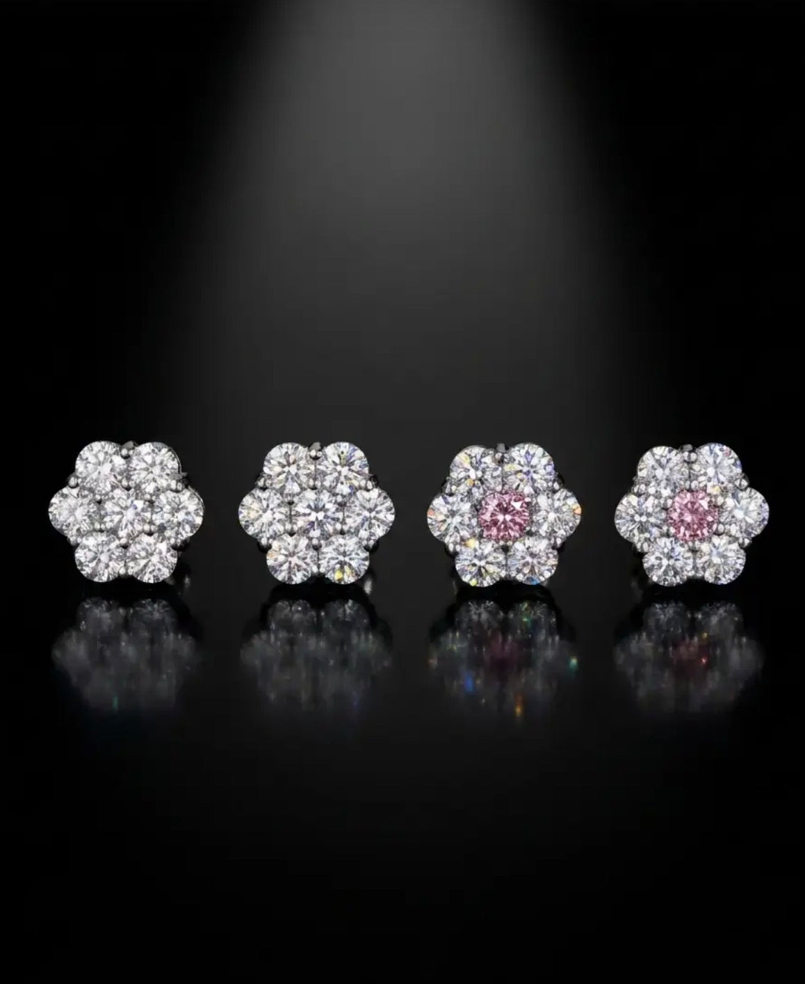 Iceisland™ Honeycomb Pavé Cluster Stud Earrings – Luxury Diamond Look with Multicolor Center