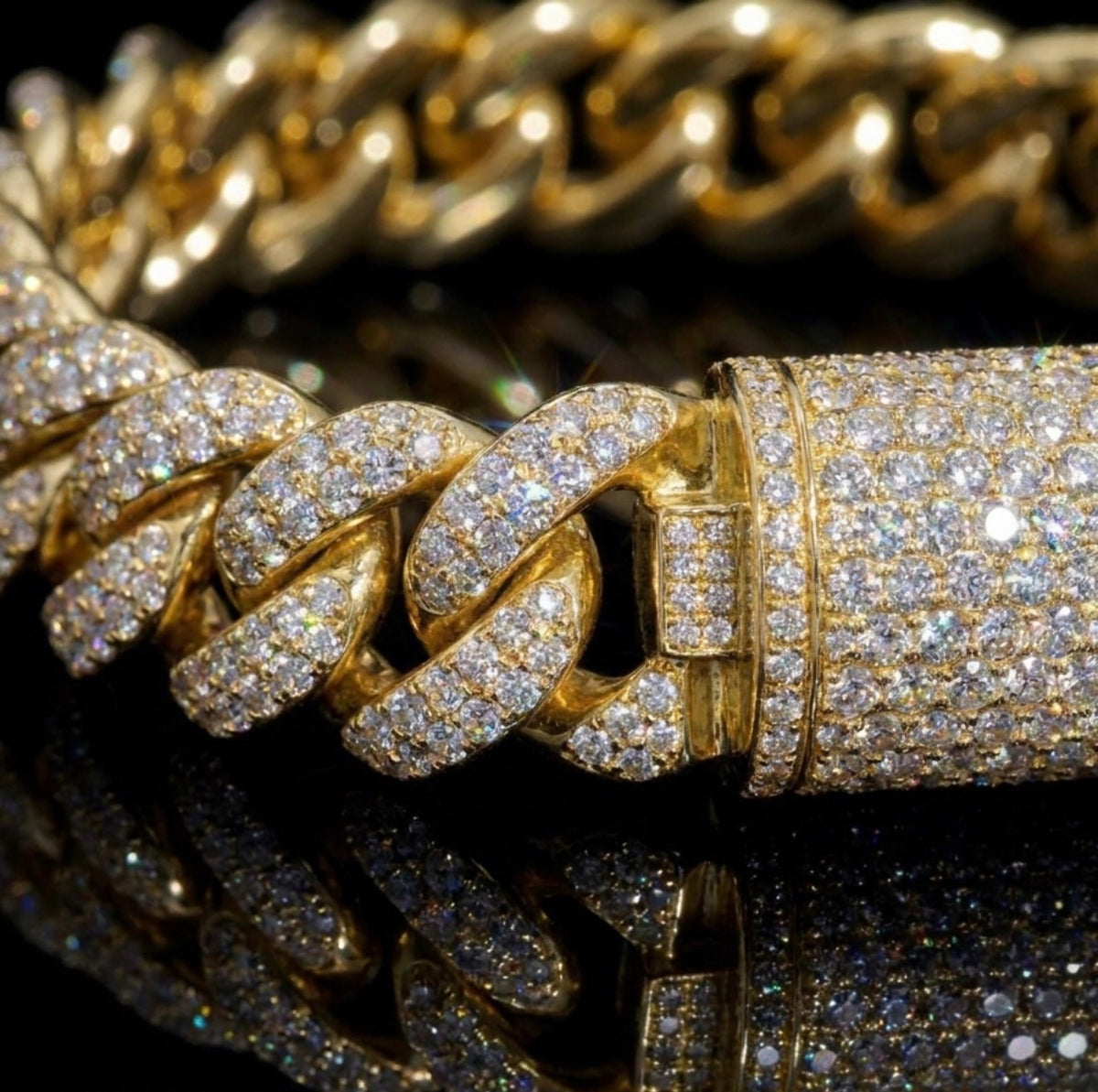 Iceisland™ 20mm Solid Miami Cuban Link VVS Lab Diamond Bracelet – 14K Gold